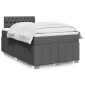 vidaXL Κρεβάτι Boxspring με Στρώμα Σκούρο Γκρι 120x200 εκ. Υφασμάτινο