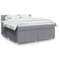 vidaXL Κρεβάτι Boxspring με Στρώμα Ανοιχτό Γκρι 180x200 εκ. Υφασμάτινο