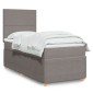 vidaXL Κρεβάτι Boxspring με Στρώμα Taupe 100x200cm Υφασμάτινο 1 τεμ. - Μονό