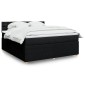 vidaXL Κρεβάτι Boxspring με Στρώμα Μαύρο 180x200cm Υφασμάτινο 1 τεμ. - Διπλό