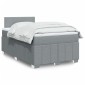 vidaXL Κρεβάτι Boxspring με Στρώμα Ανοιχτό Γκρι 120x200cm Υφασμάτινο 1 τεμ. - Μονό
