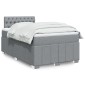 vidaXL Κρεβάτι Boxspring με Στρώμα Ανοιχτό Γκρι 120x200cm Υφασμάτινο 1 τεμ. - Μονό