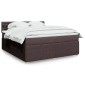 vidaXL Κρεβάτι Boxspring με Στρώμα Σκούρο Καφέ 180x200 εκ Υφασμάτινο