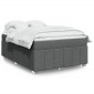 vidaXL Κρεβάτι Boxspring με Στρώμα Σκούρο Γκρι 160x200cm Υφασμάτινο 1 τεμ. - Διπλό