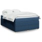 vidaXL Κρεβάτι Boxspring με Στρώμα Μπλε 140x200cm Υφασμάτινο 1 τεμ. - Διπλό