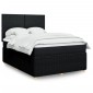 vidaXL Κρεβάτι Boxspring με Στρώμα Μαύρο 140x200 εκ. Υφασμάτινο