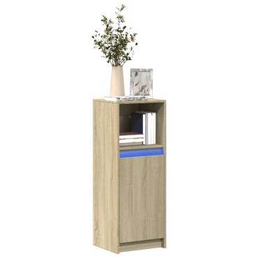 vidaXL Ντουλάπι με Φώτα LED Sonoma Δρυς 38x34x100cm Επεξεργασμένο Ξύλο 1 τεμ.