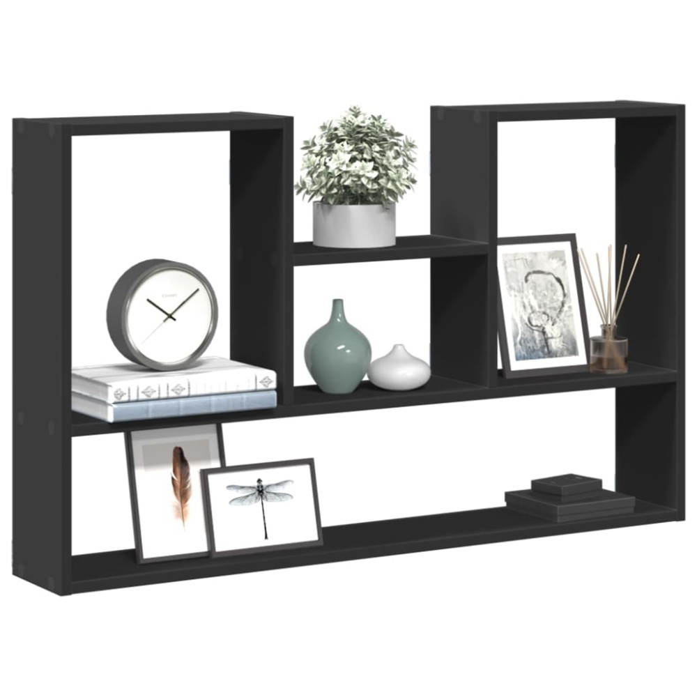 vidaXL Ραφιέρα Τοίχου Μαύρο 99x15x60cm από Επεξεργασμένο Ξύλο 1 τεμ.