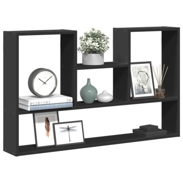 vidaXL Ραφιέρα Τοίχου Μαύρο 99x15x60cm από Επεξεργασμένο Ξύλο 1 τεμ.