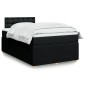 vidaXL Κρεβάτι Boxspring με Στρώμα Μαύρο 120x200 εκ. Υφασμάτινο