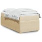 vidaXL Κρεβάτι Boxspring με Στρώμα Κρεμ 100 x 200 εκ. Υφασμάτινο