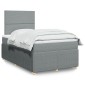 vidaXL Κρεβάτι Boxspring με Στρώμα Ανοιχτό Γκρι 120x200 εκ. Υφασμάτινο