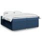 vidaXL Κρεβάτι Boxspring με Στρώμα Μπλε 200x200 εκ. Υφασμάτινο