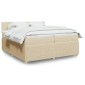vidaXL Κρεβάτι Boxspring με Στρώμα Κρεμ 200x200 εκ. Υφασμάτινο