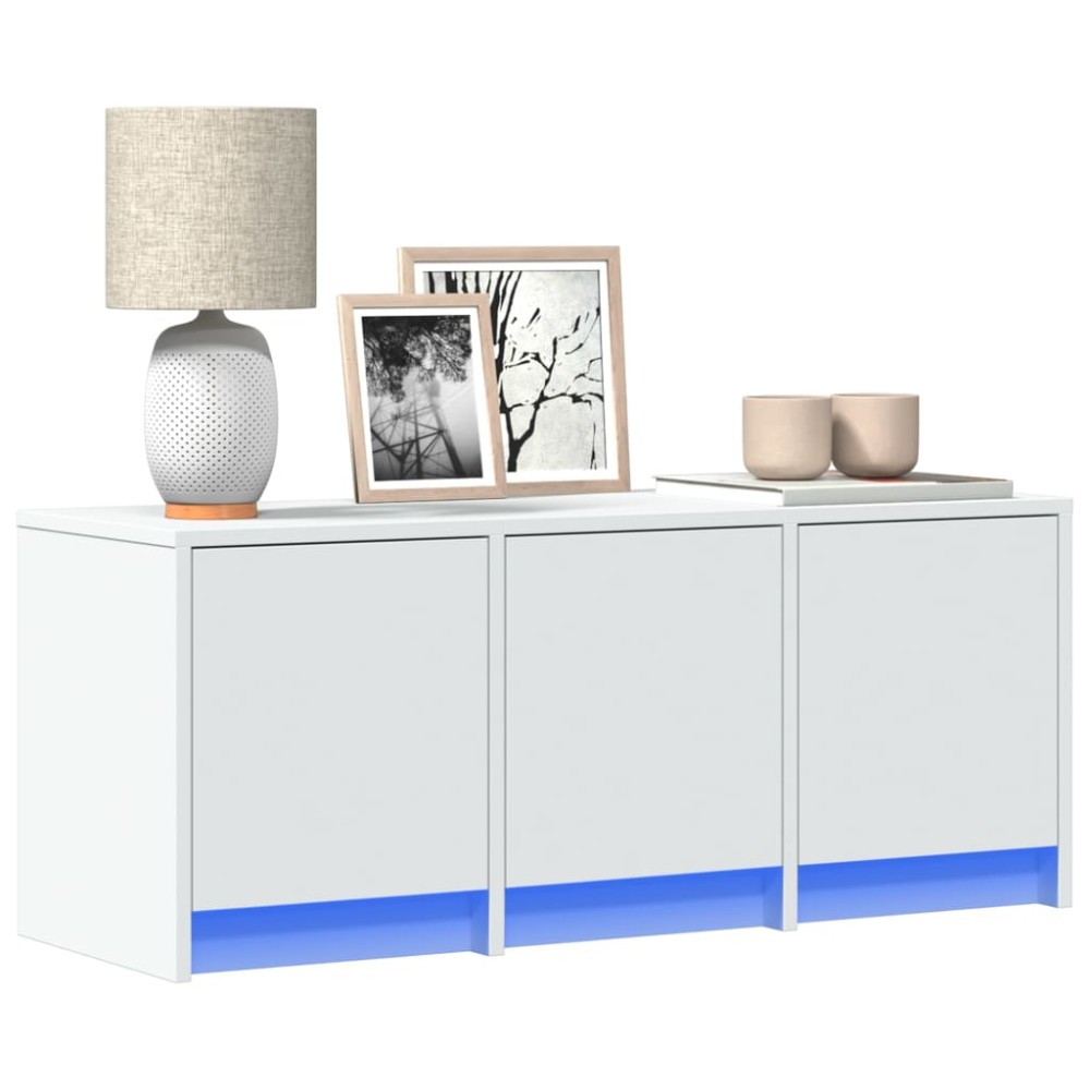 vidaXL Έπιπλο Τηλεόρασης με LED Λευκό 97x34x40cm από Επεξ. Ξύλο