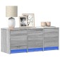 vidaXL Έπιπλο Τηλεόρασης με LED Γκρι Sonoma 97x34x40cm Επεξ. Ξύλο