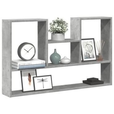 vidaXL Ραφιέρα Τοίχου Γκρι Σκυροδέματος 99x15x60cm από Επεξ. Ξύλο 1 τεμ.