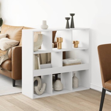vidaXL Διαχωριστικό Χώρου-Βιβλιοθήκη Λευκό 100x33x94,5cm Επεξ. Ξύλο 1 τεμ.
