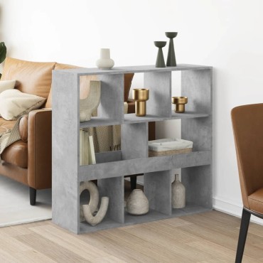 vidaXL Βιβλιοθήκη/Διαχωριστικό Χώρου Γκρι 100x33x94,5cm Επεξ. Ξύλο 1 τεμ.