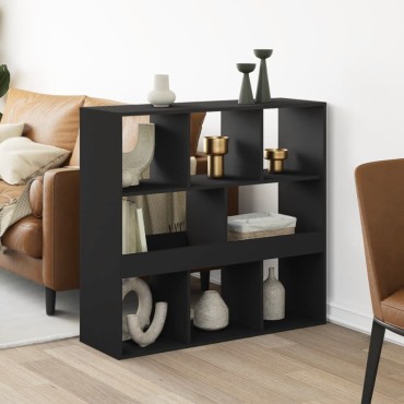 vidaXL Διαχωριστικό Χώρου-Βιβλιοθήκη Μαύρο 100x33x94,5cm Επεξ. Ξύλο 1 τεμ.
