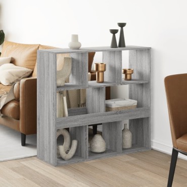 vidaXL Βιβλιοθήκη/Διαχωριστικό Χώρου Γκρι 100x33x94,5cm Επεξ. Ξύλο 1 τεμ.