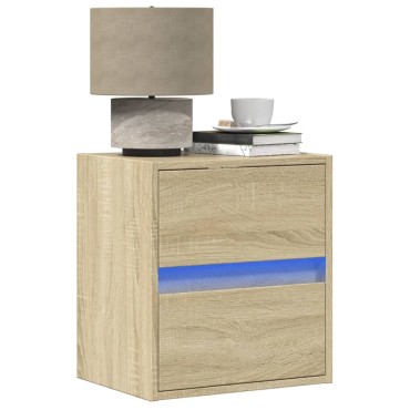 vidaXL Έπιπλο Τοίχου Τηλεόρασης με LED Sonoma Δρυς 41x31x45cm