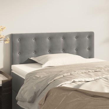vidaXL Κεφαλάρι Κρεβατιού Ανοιχτό Γκρι 100x5x78/88cm Βελούδινο (US) 1 τεμ.