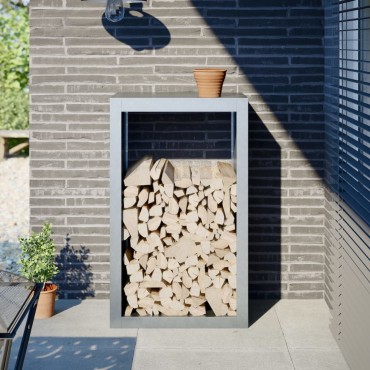 vidaXL Ράφι Καυσόξυλων 60x40x100 εκ. Γαλβανιζέ Ατσάλι
