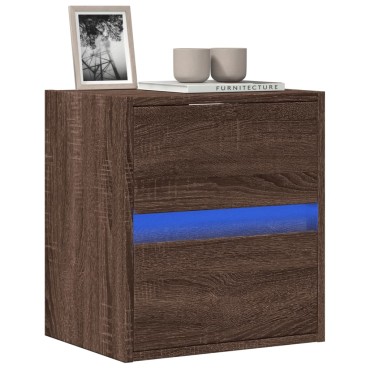 vidaXL Έπιπλο Τοίχου Τηλεόρασης με LED Καφέ Δρυς 41x31x45cm