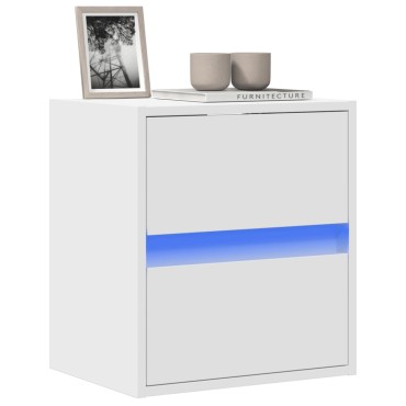 vidaXL Έπιπλο Τοίχου Τηλεόρασης με LED Λευκό 41x31x45cm