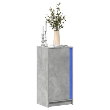 vidaXL Ντουλάπι με Φώτα LED Γκρι Σκυρ. 42,5x34x85cm Επεξ. Ξύλο 1 τεμ.