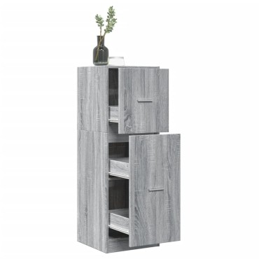 vidaXL Συρταριέρα Γενικής Χρήσης Γκρι Sonoma 40x41x118cm Επεξ. Ξύλο 1 τεμ.