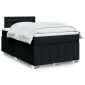 vidaXL Κρεβάτι Boxspring με Στρώμα Μαύρο 120x200 εκ. Υφασμάτινο