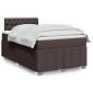 vidaXL Κρεβάτι Boxspring με Στρώμα Σκούρο Καφέ 120x200 εκ. Υφασμάτινο