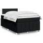 vidaXL Κρεβάτι Boxspring με Στρώμα Μαύρο 120x200 εκ. Υφασμάτινο