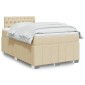 vidaXL Κρεβάτι Boxspring με Στρώμα Κρεμ 120x200 εκ. Υφασμάτινο