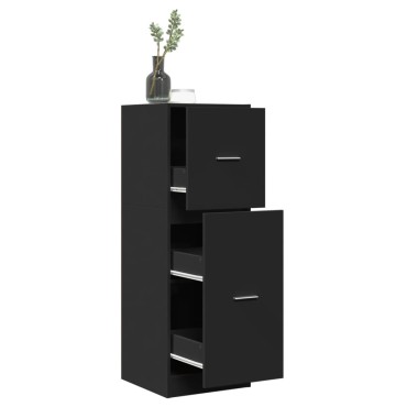 vidaXL Συρταριέρα Γενικής Χρήσης Μαύρο 40x41x118cm Επεξ. Ξύλο 1 τεμ.