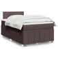 vidaXL Κρεβάτι Boxspring με Στρώμα Σκούρο Καφέ 120x200 εκ. Υφασμάτινο