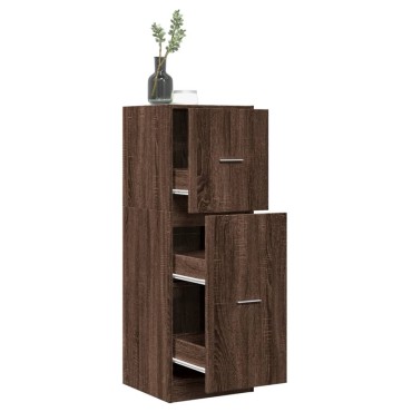 vidaXL Συρταριέρα Γενικής Χρήσης Καφέ Δρυς 40x41x118cm Επεξ. Ξύλο 1 τεμ.
