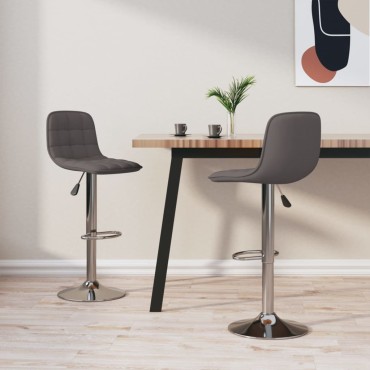 vidaXL Σκαμπό Μπαρ 2 τεμ. Χρώμα Taupe Υφασμάτινα 42,5x45x(84-105)cm