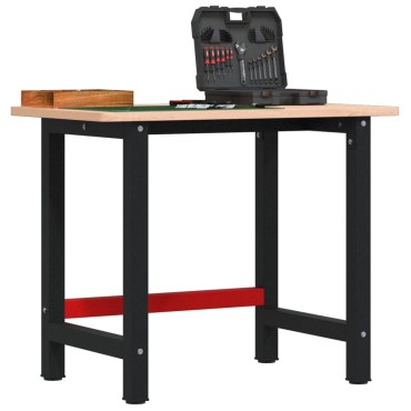 vidaXL Πάγκος Εργασίας Ορθογώνιος 100x60x81,5 εκ. από Μασίφ Ξύλο Οξιάς