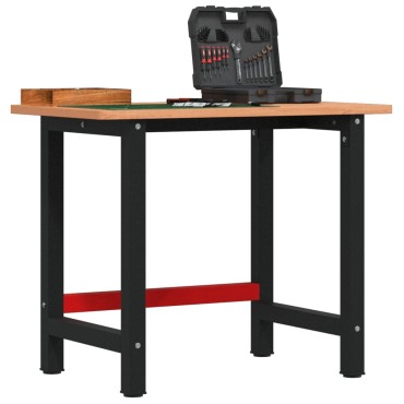 vidaXL Πάγκος Εργασίας Ορθογώνιος 100x60x81,5 εκ. από Μασίφ Ξύλο Οξιάς