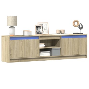 vidaXL Έπιπλο Τηλεόρασης με LED Sonoma Δρυς 180x34x50cm Επεξ. Ξύλο