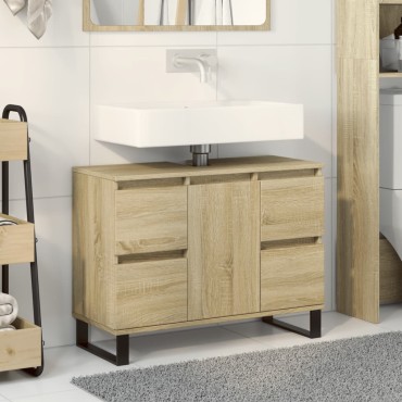 vidaXL Ντουλάπι Μπάνιου Sonoma Δρυς 80x33x60cm από Επεξεργ. Ξύλο 1 τεμ.