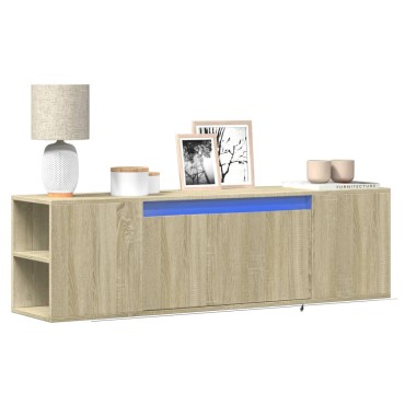 vidaXL Έπιπλο Τοίχου Τηλεόρασης με LED Sonoma Δρυς 135x31x39,5cm