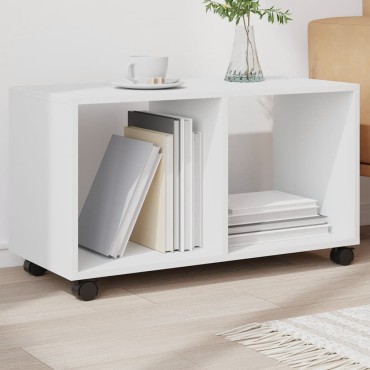 vidaXL Ντουλάπι Τροχήλατο Λευκό 72x33x42,5cm από Επεξ. Ξύλο 1 τεμ.