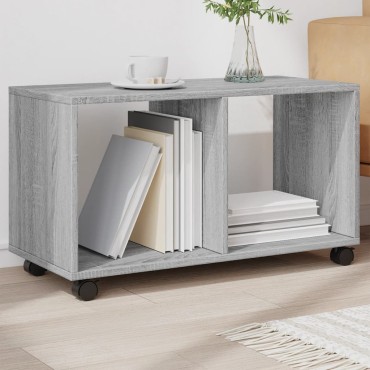vidaXL Ντουλάπι Με Ροδάκια Γκρι Sonoma 72x33x42,5cm Επεξεργ. Ξύλο 1 τεμ.