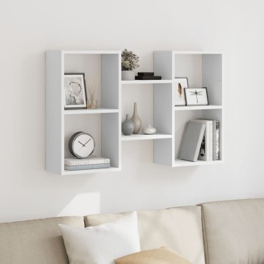 vidaXL Ραφιέρα Τοίχου Λευκό 96x18x60cm από Επεξεργασμένο Ξύλο 1 τεμ.