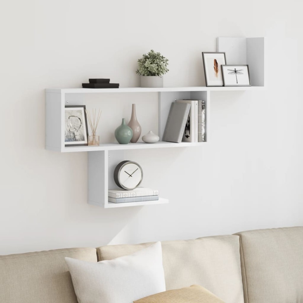 vidaXL Ράφι Τοίχου Λευκό 100x15x70cm από Επεξεργασμένο Ξύλο 1 τεμ.