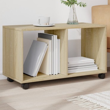 vidaXL Ντουλάπι Τροχήλατο Sonoma Δρυς 72x33x42,5cm Επεξ. Ξύλο 1 τεμ.